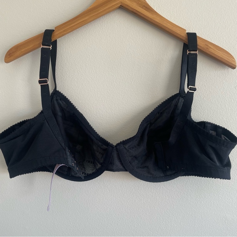 Savage X Fenty Flocked Logo Unlined Demi Bra Size 38DD - Picture 4 of 7